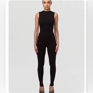 NAKED WARDROBE Elegant Black Sleeveless Jumpsuit SIZE SMALL NWT